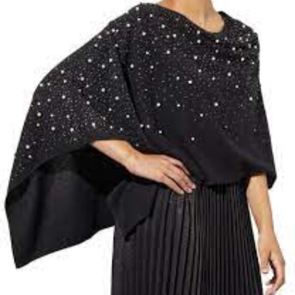 COPY - NWT Ming Wang Black Faux Pearl Embellished Cashmere Wool Blend Boat Neck…